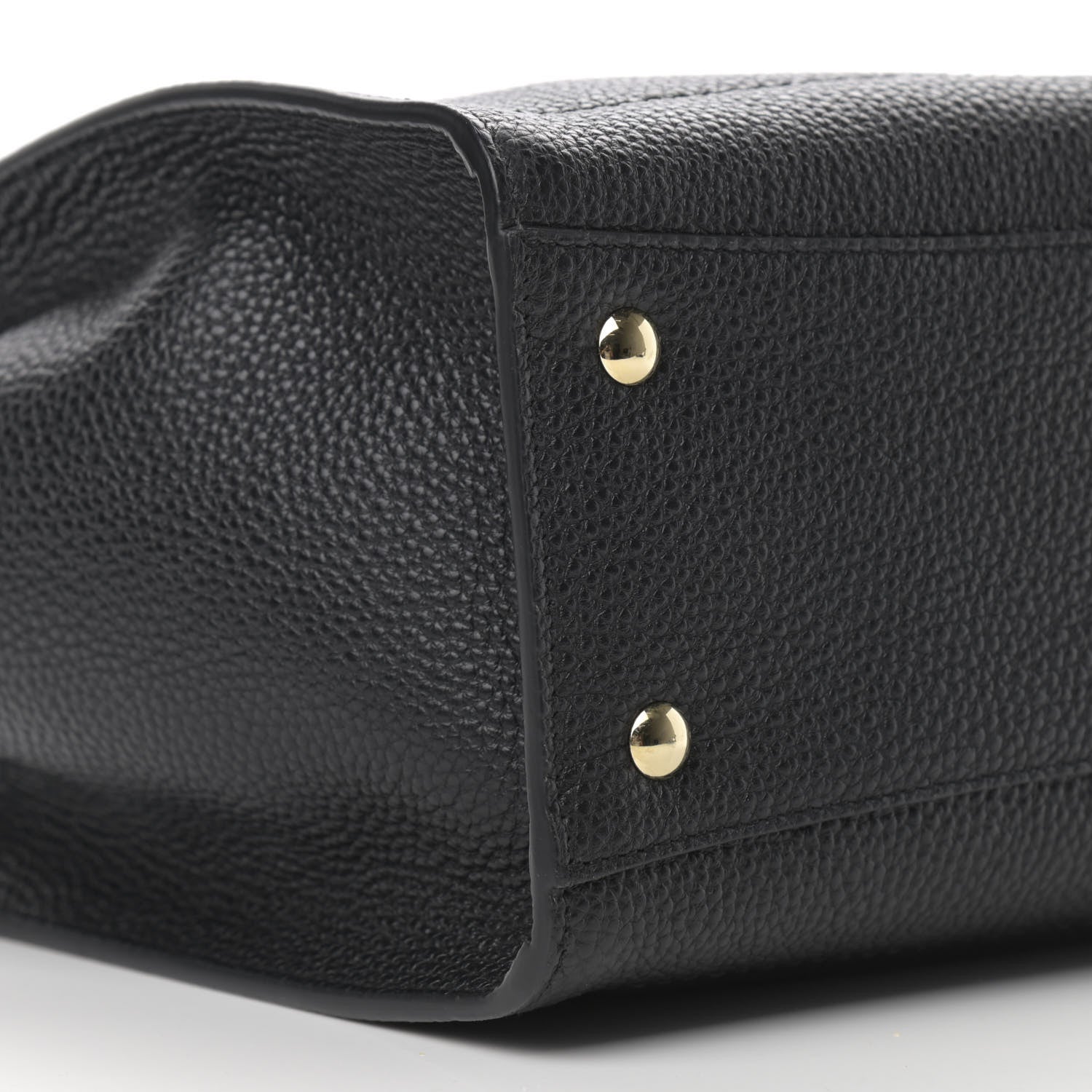 Salvatore Ferragamo Hammered Calfskin Double Handle Small Amy Tote Black 9 of 10