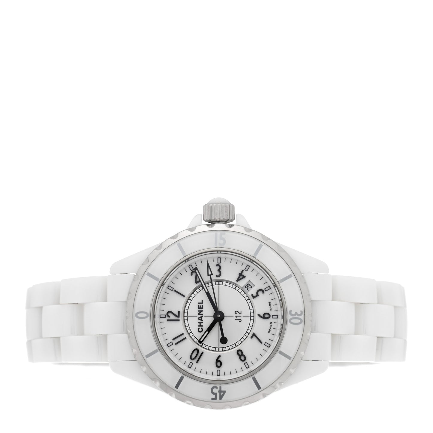 Stainless Steel Ceramic 33mm J12 Quartz Watch White