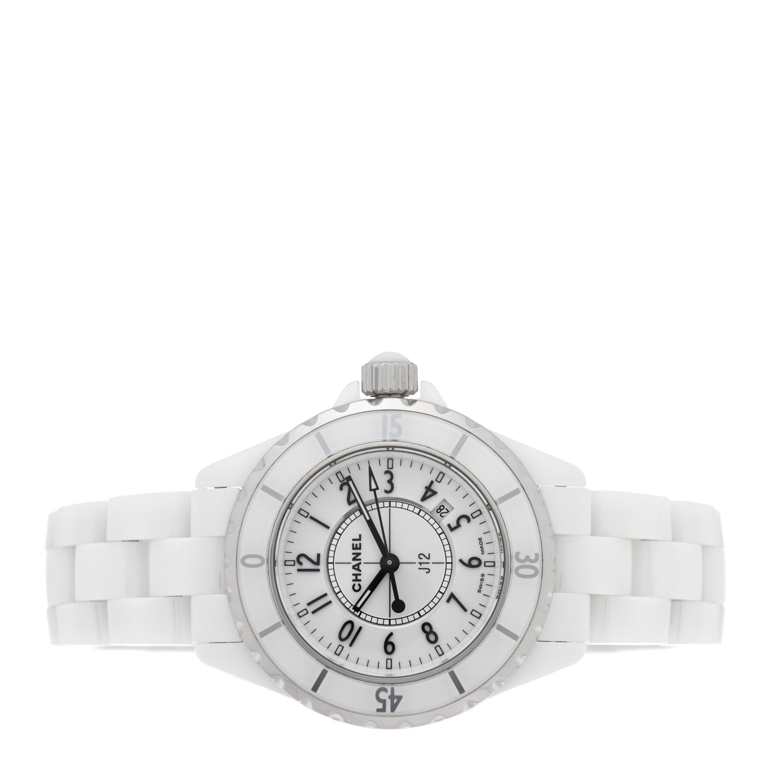Chanel Stainless Steel Ceramic 33mm J12 Quartz Watch White 2 of 5