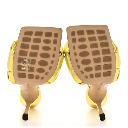 Bottega Veneta Metallic Nappa Maxi Reflection Weave Lido 90mm Mule Sandals 38 Gold 5 of 8