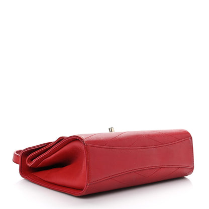 Chanel Calfskin Chevron Quilted Casual Trip Flap Red 4 of 12