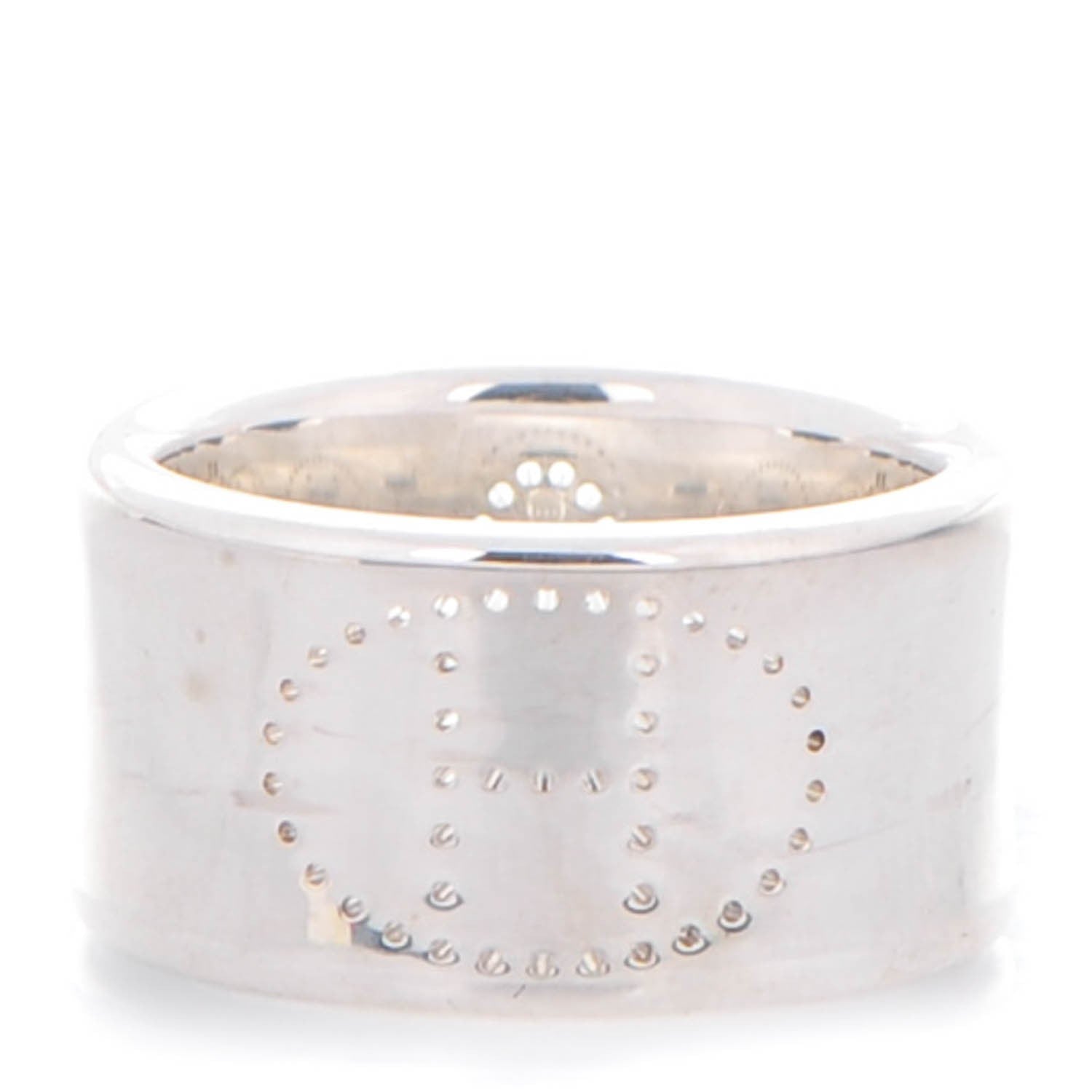 Hermes Sterling Silver Eclipse Ruban Ring GM 51 5.75 1 of 5