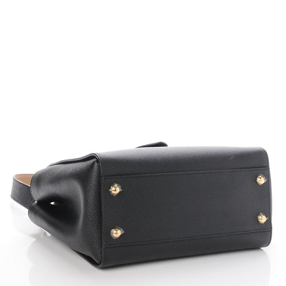 Burberry Soft Grain Calfskin Medium Buckle Tote Black 6 of 11