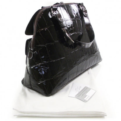 Christian Dior Patent Croc Gaucho Sports Tote 3 of 10