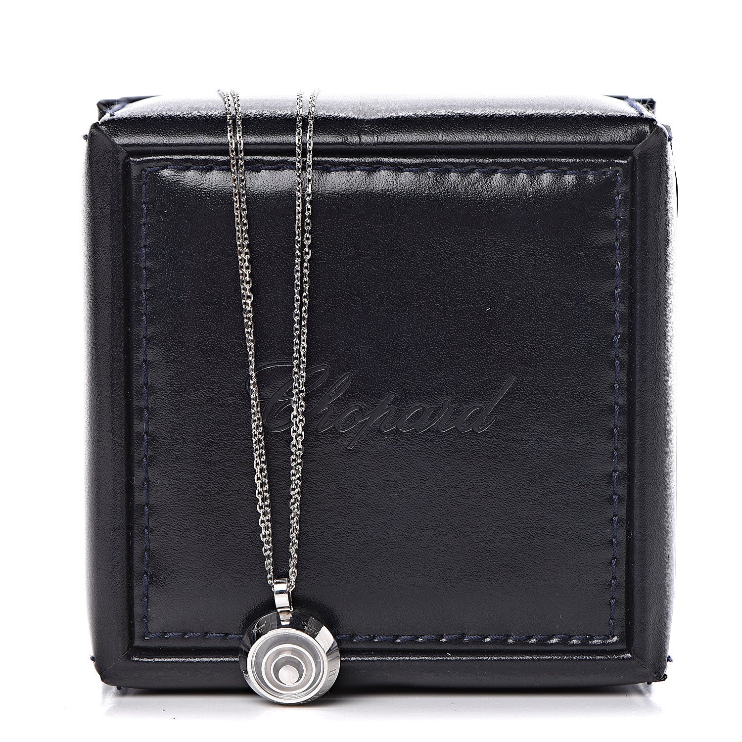 Chopard 18K White Gold Diamond Happy Spirit Pendant Necklace 7 of 7