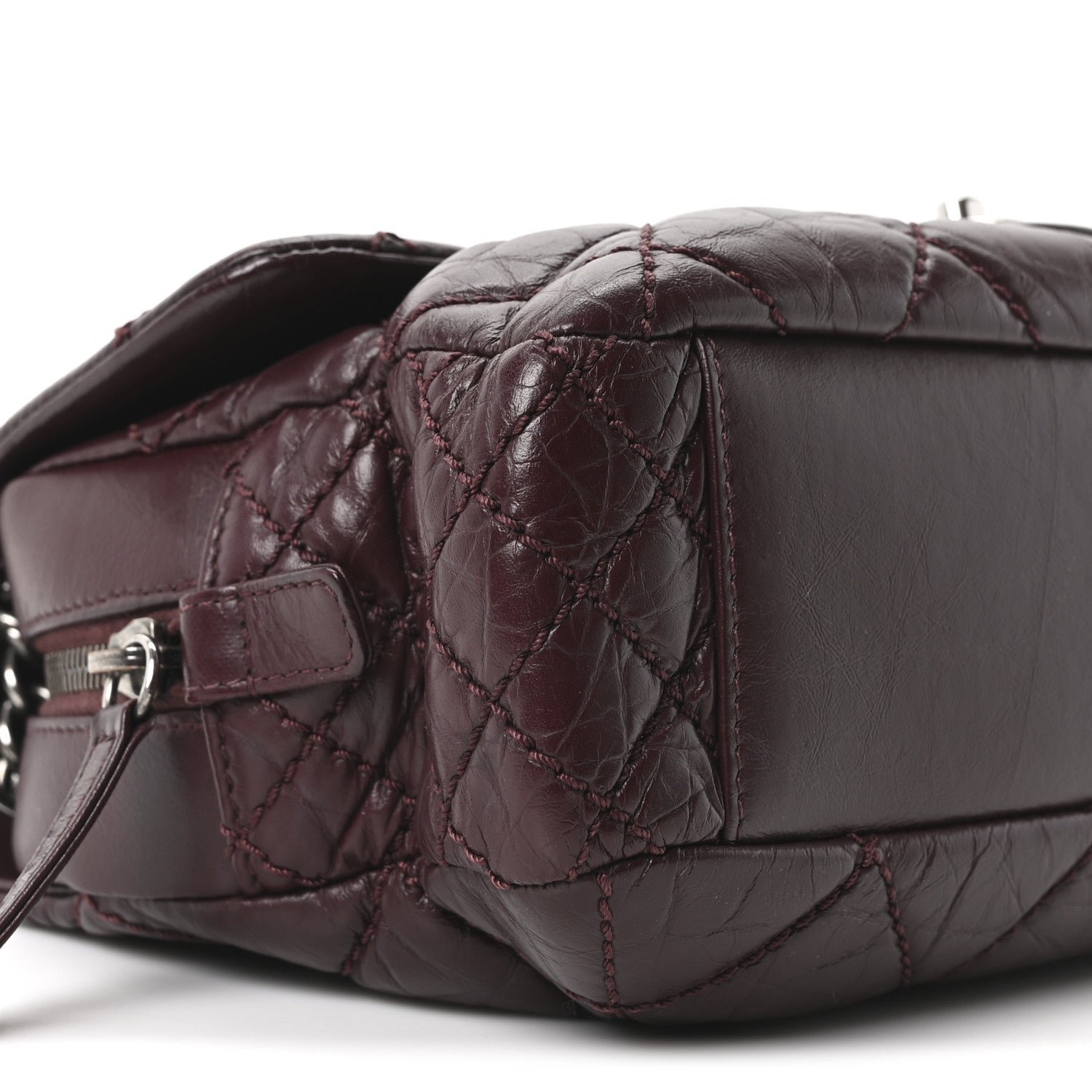 Chanel Aged Calfskin Medium New Portobello Flap Burgundy 9 of 10
