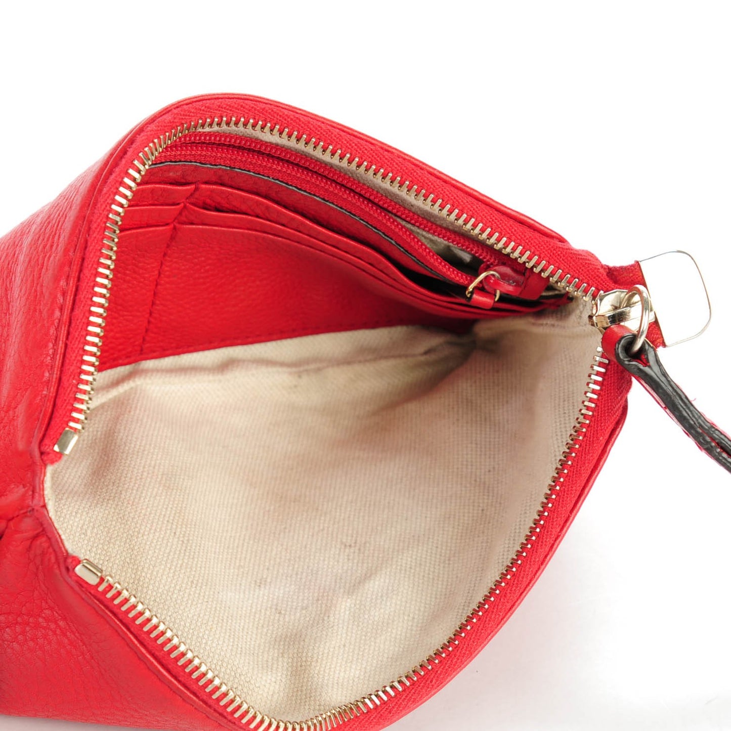 Pebbled Calfskin Soho Wristlet Vibrant Red