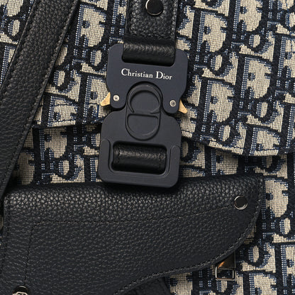 Christian Dior Grained Calfskin Oblique Mini Gallop Sling Bag Blue Black 8 of 10