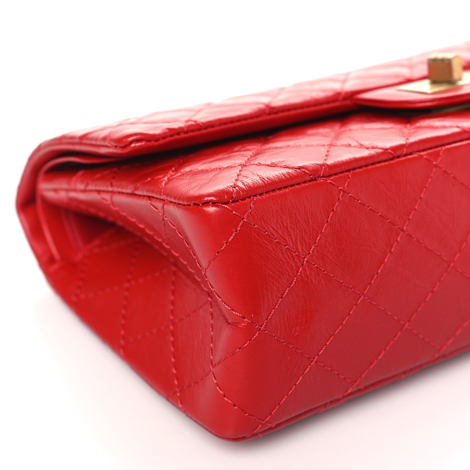 Chanel Aged Calfskin Quilted 2.55 Reissue 225 Flap Red 9 of 10