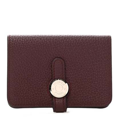 Hermes Togo Dogon Card Case Key Holder Bordeaux 1 of 9