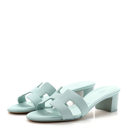 Hermes Epsom Oasis Sandals 38 Vert Embrun 3 of 10