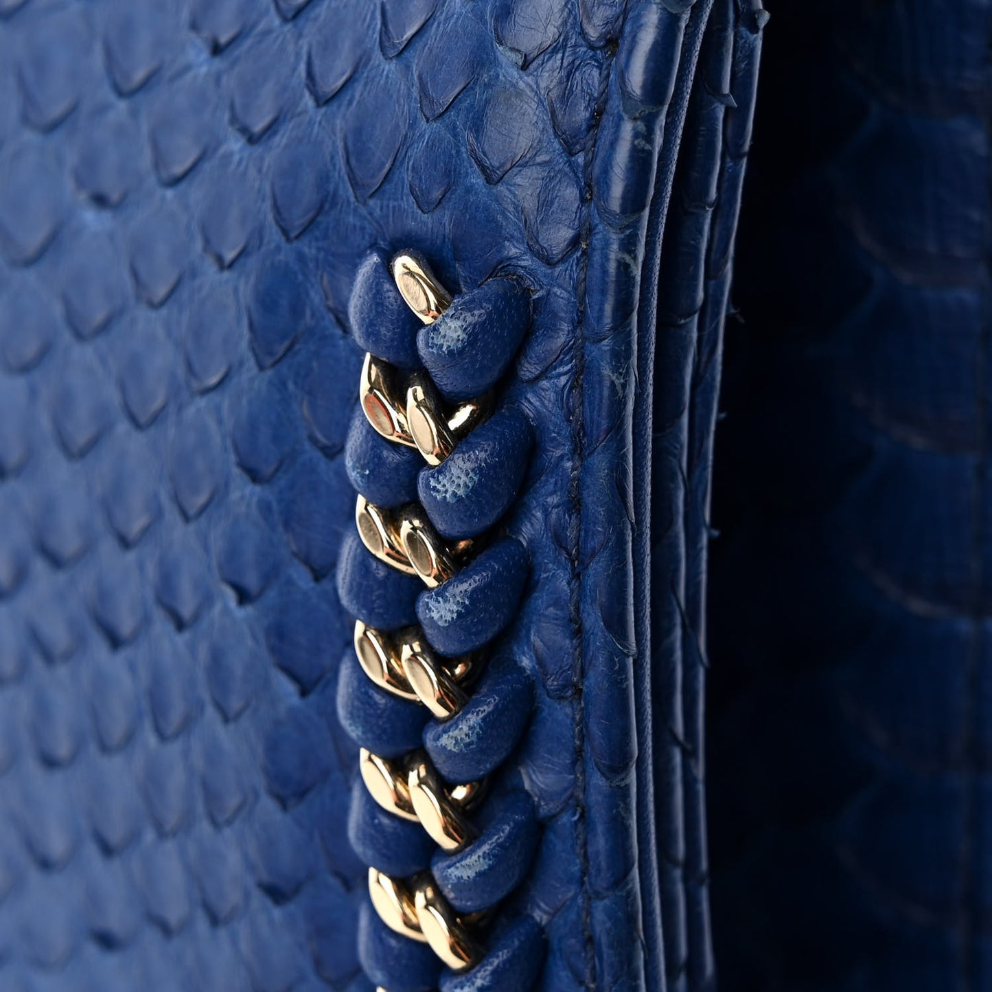 Snakeskin Small Braided Chic Flap Blue