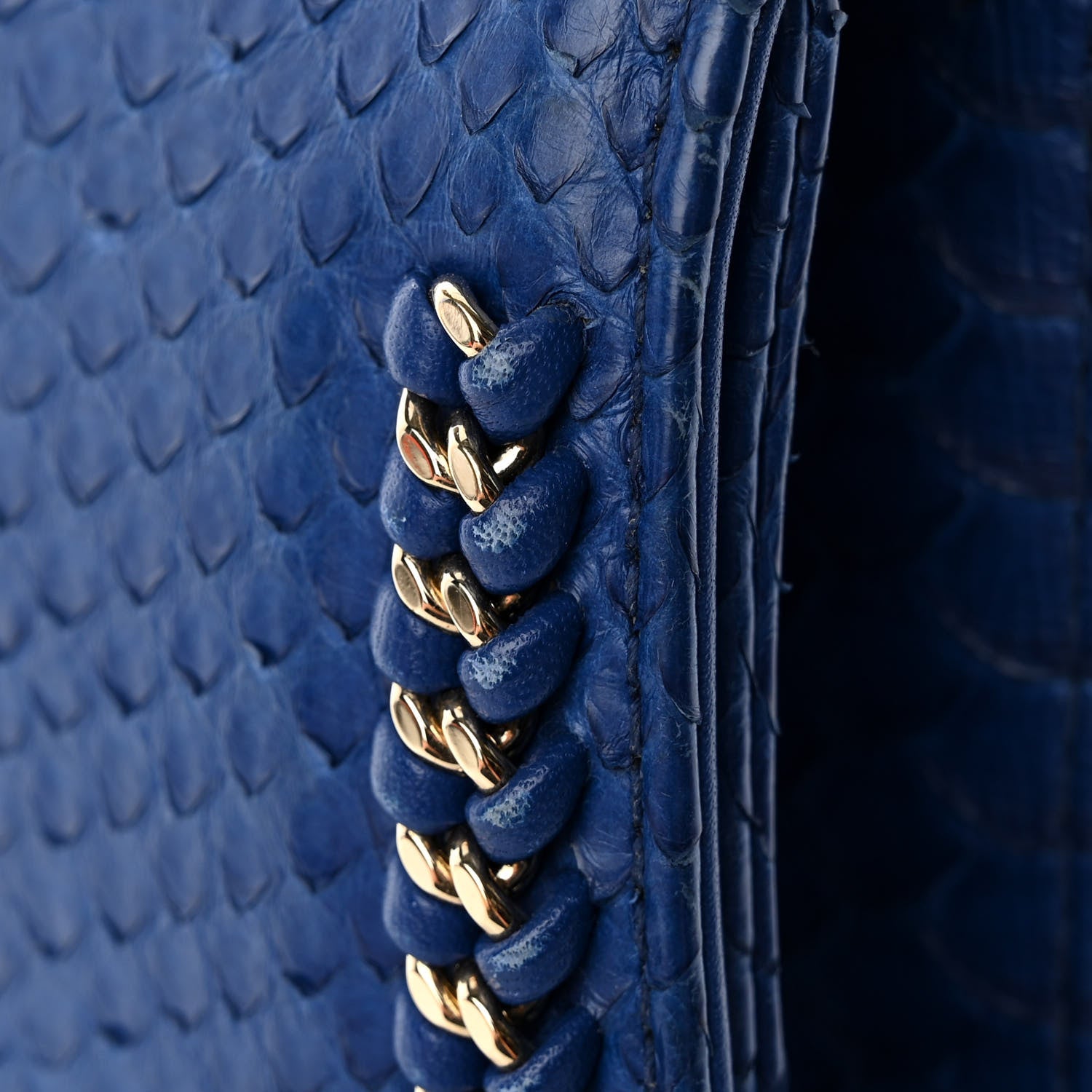 Chanel Snakeskin Small Braided Chic Flap Blue 19 of 19