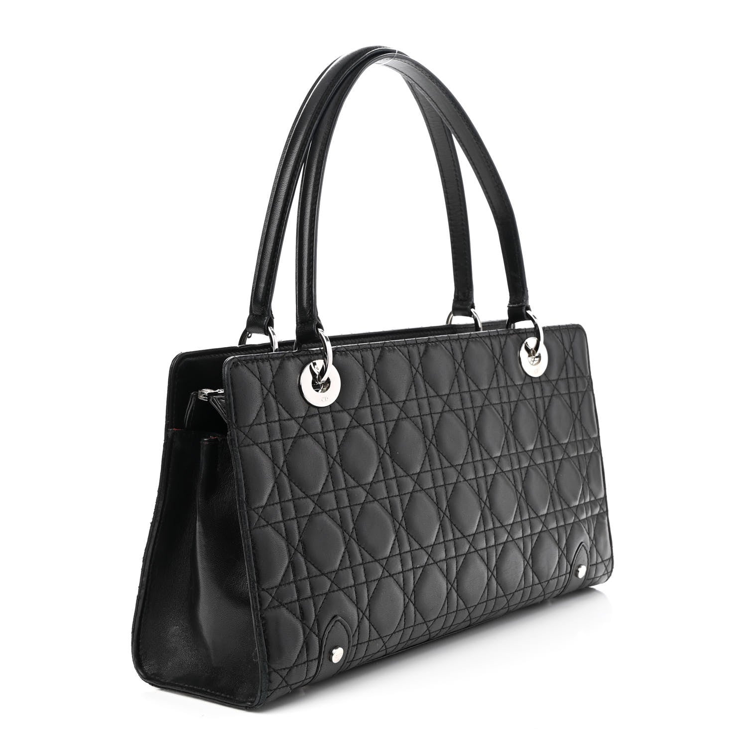 Christian Dior Lambskin Cannage Soft Lady Dior East West Black 2 of 10