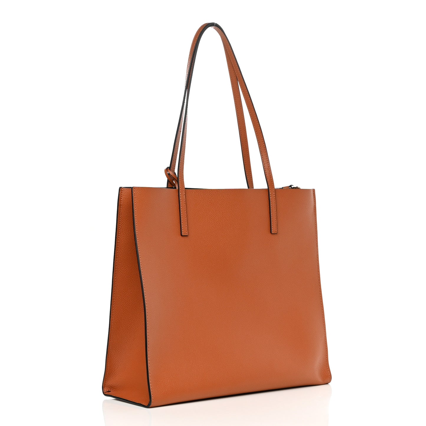 Grained Calfskin Grind Shopper Tote Smoked Almond