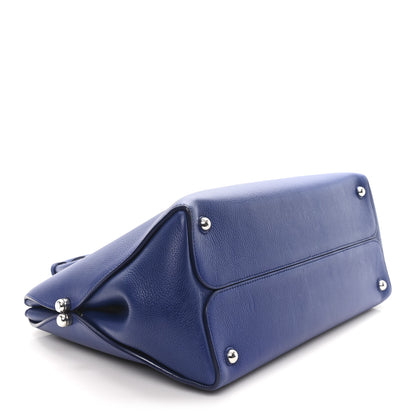 Christian Dior Grained Calfskin Bar Tote Blue 4 of 11