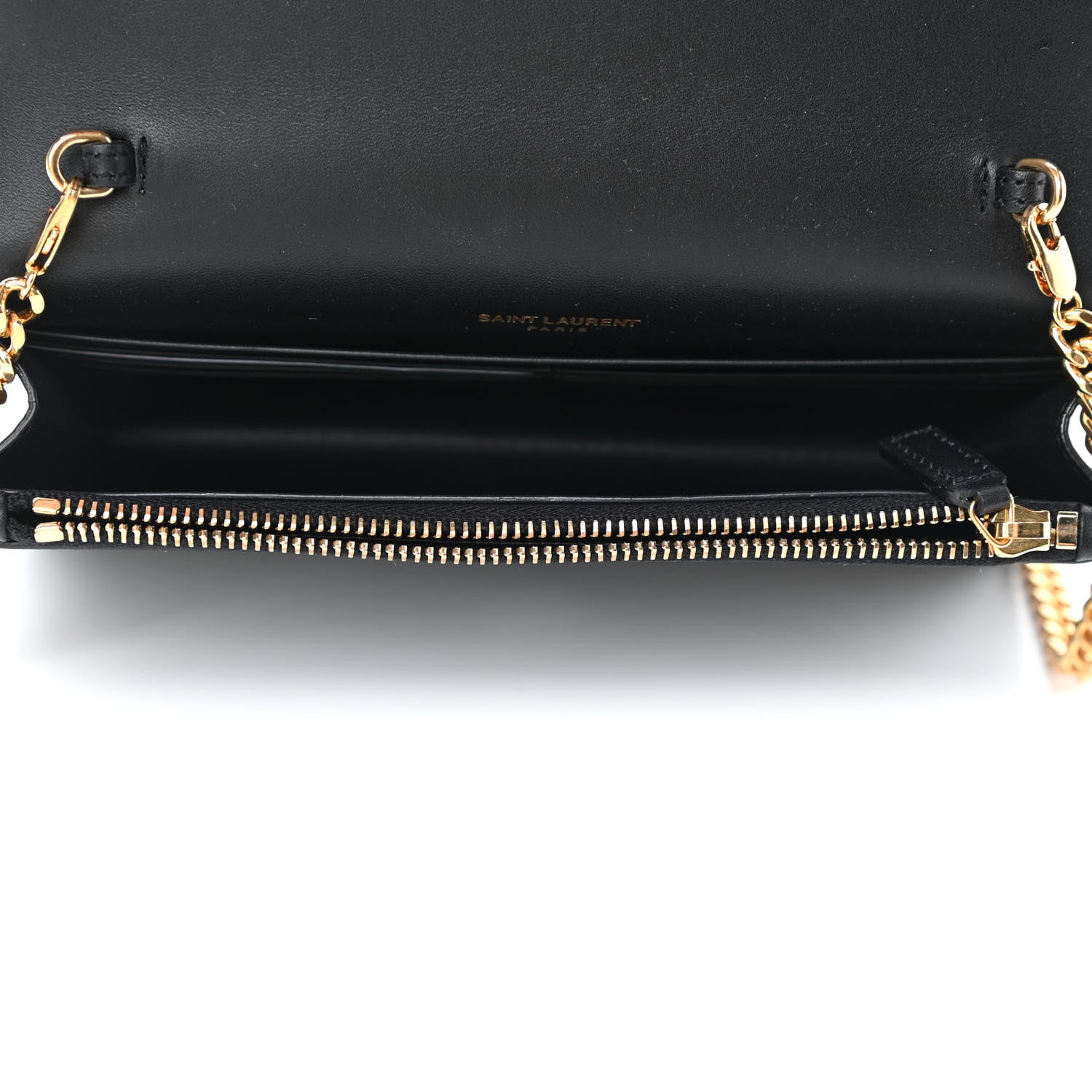 Saint Laurent Smooth Calfskin Classic Monogram Kate Tassel Chain Wallet Black 4 of 4