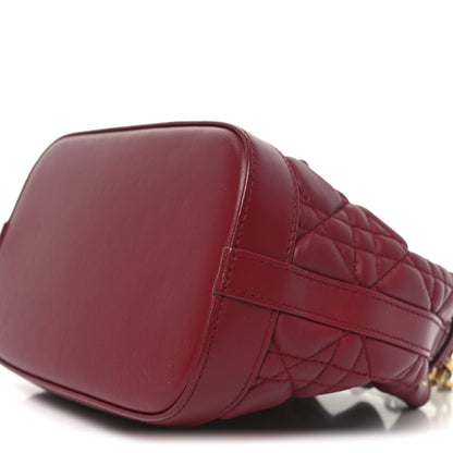 Christian Dior Lambskin Cannage Miss Dior Bucket Bag Cherry Red 10 of 10