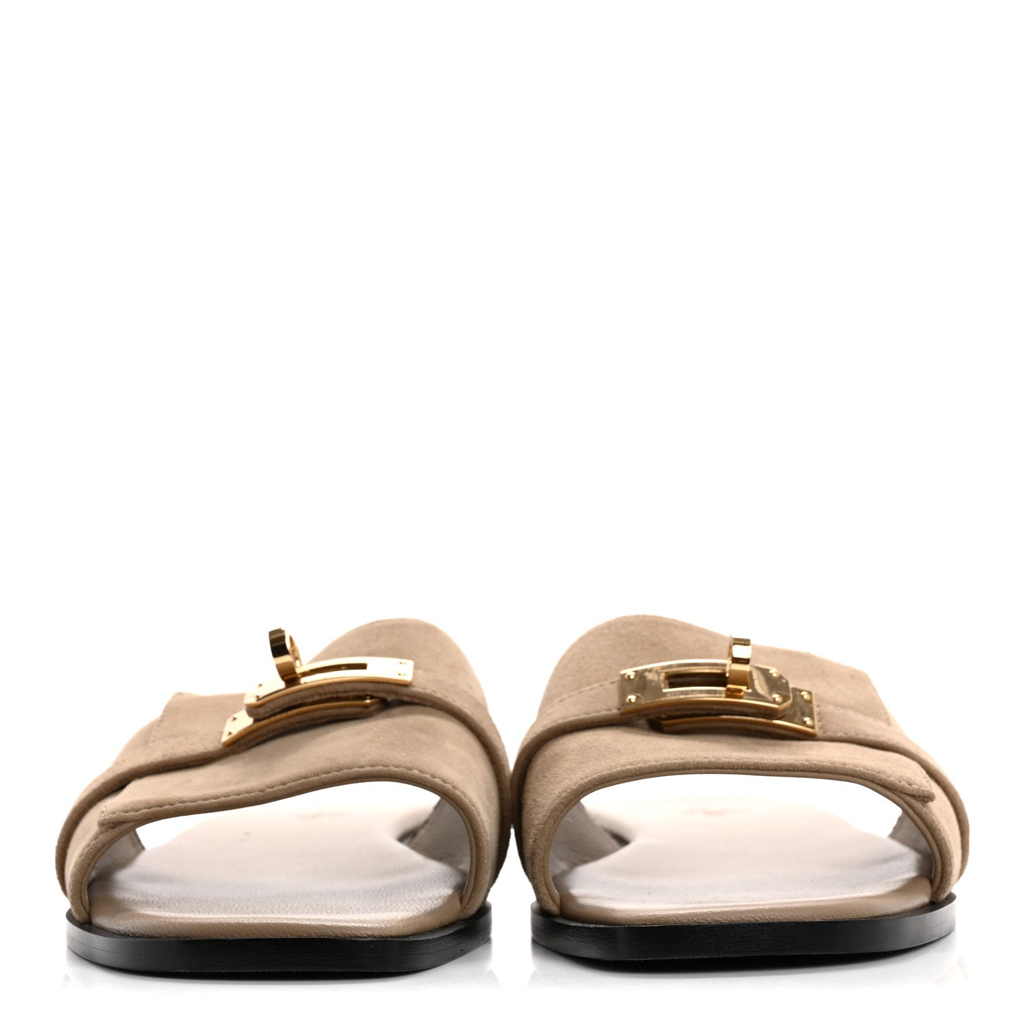 Hermes Suede Goatskin Giulia Sandals 39 Beige Sable 3 of 9