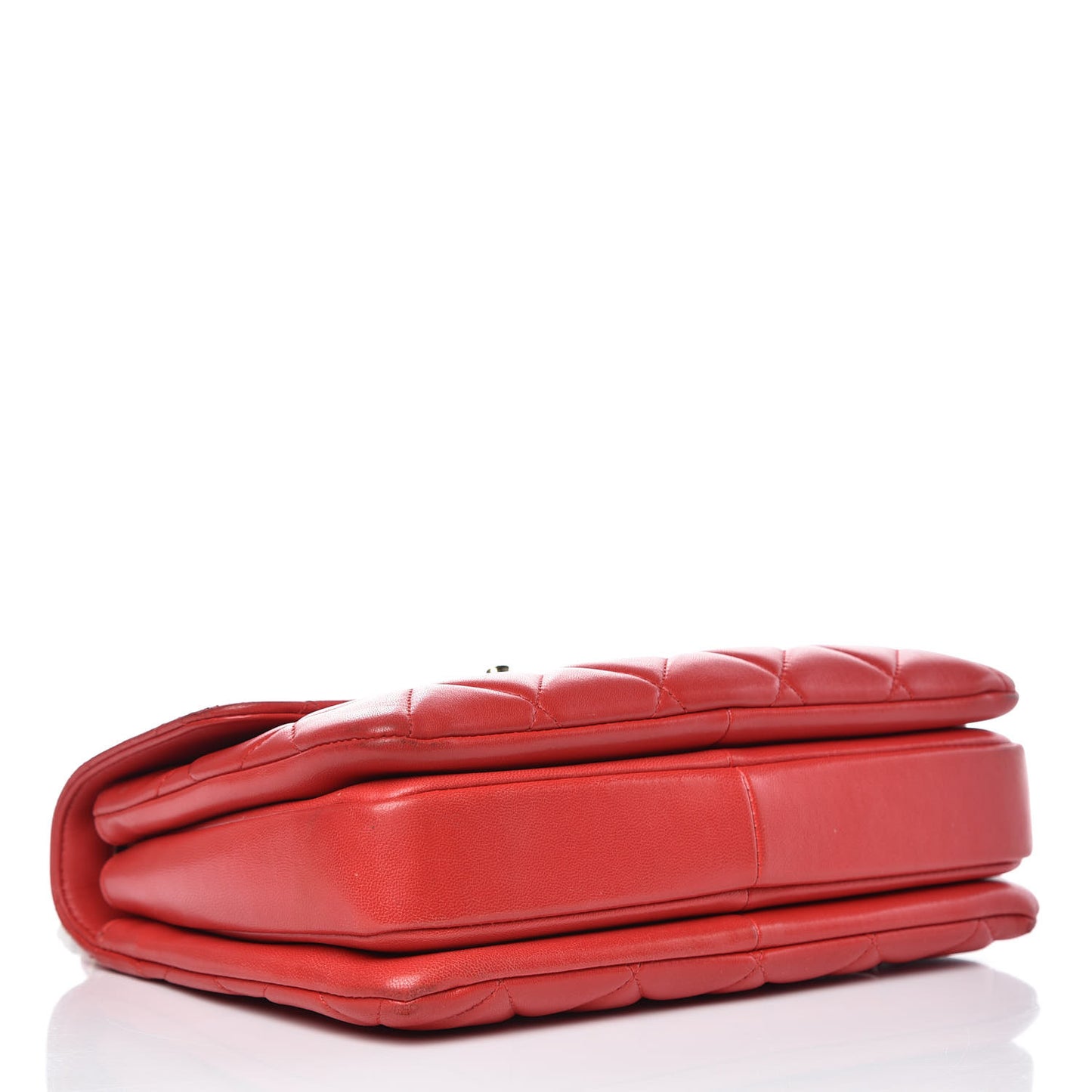 Lambskin Quilted Small Trendy CC Dual Handle Bag Red