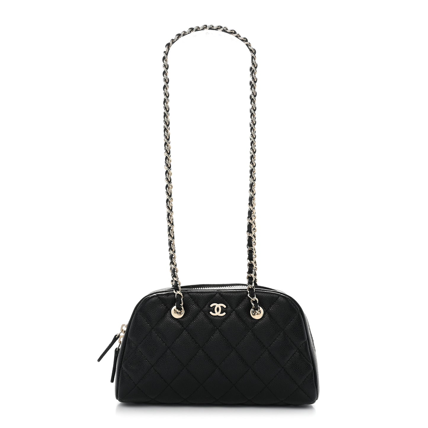Caviar Quilted Clutch With Chain Black