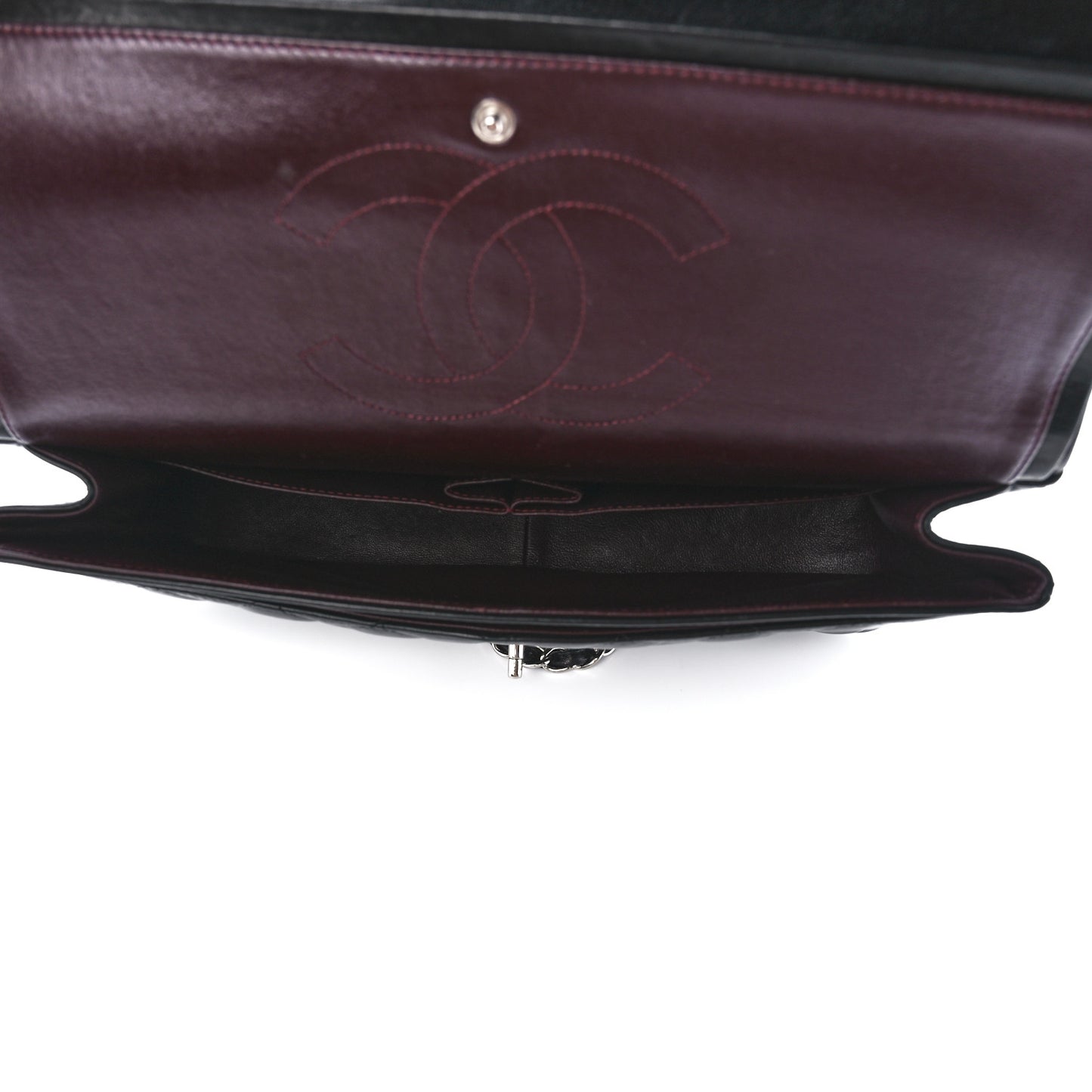 Lambskin Quilted Maxi Double Flap Black