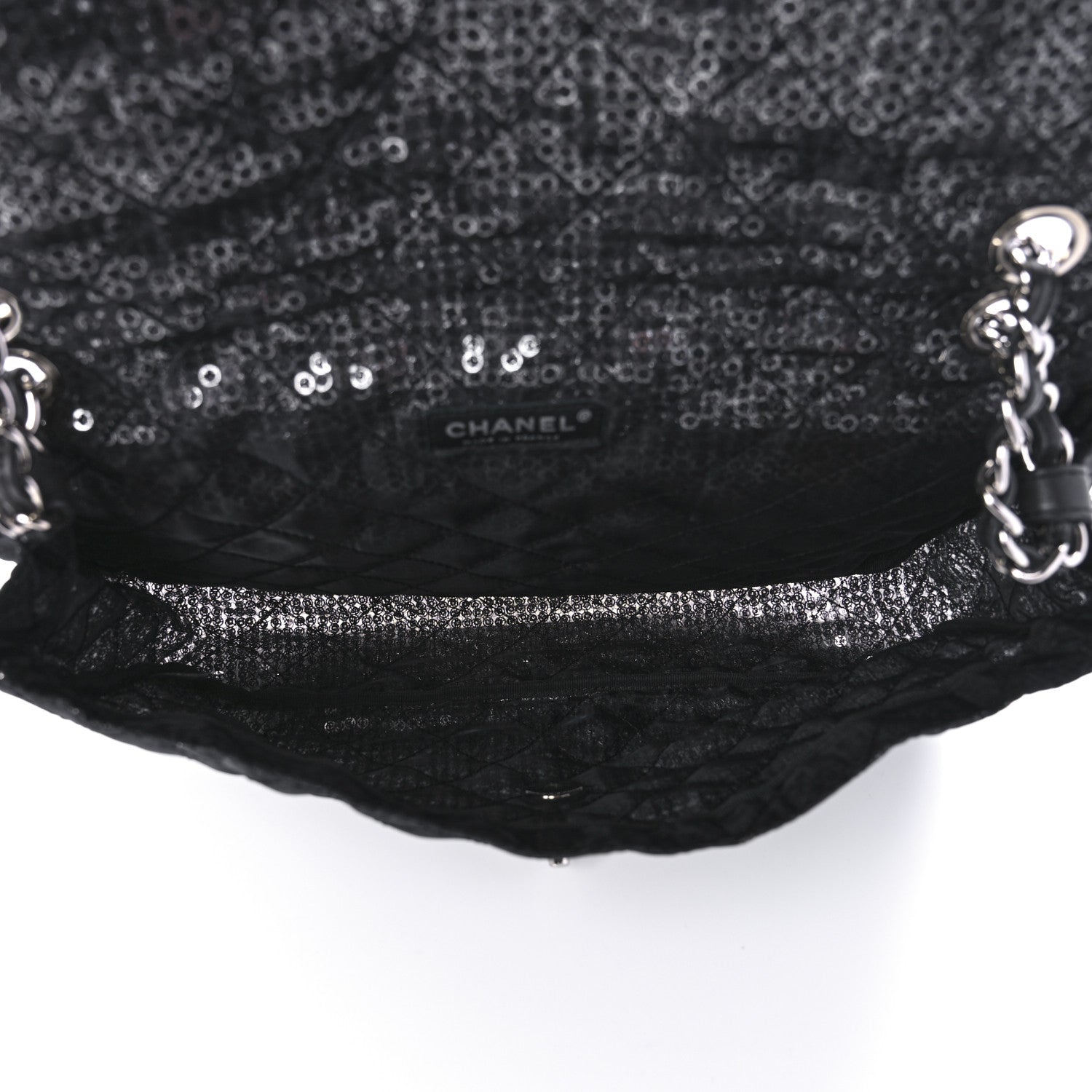 Chanel Hidden Sequin Maxi Flap Black 4 of 9