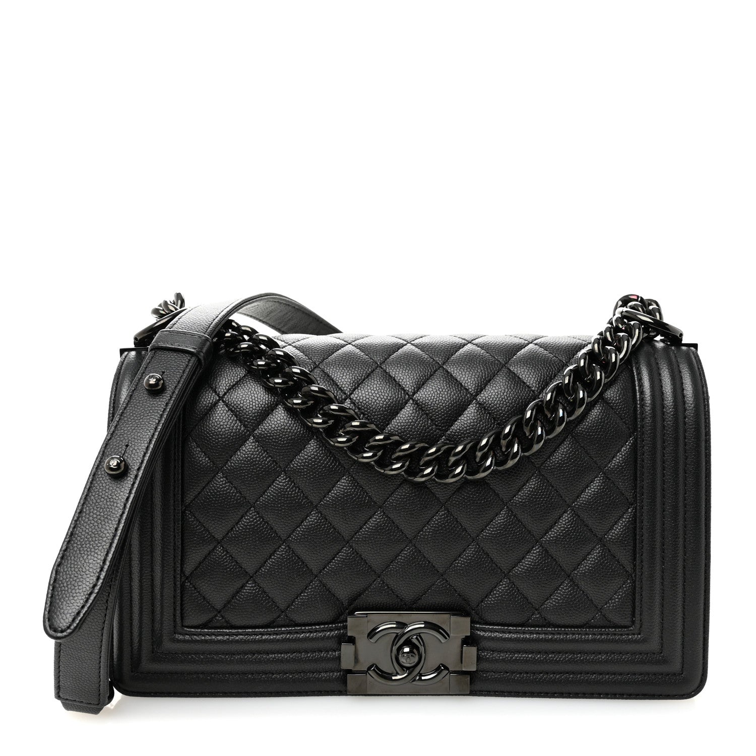 Chanel Caviar Quilted Medium Boy Flap So Black 1 of 10