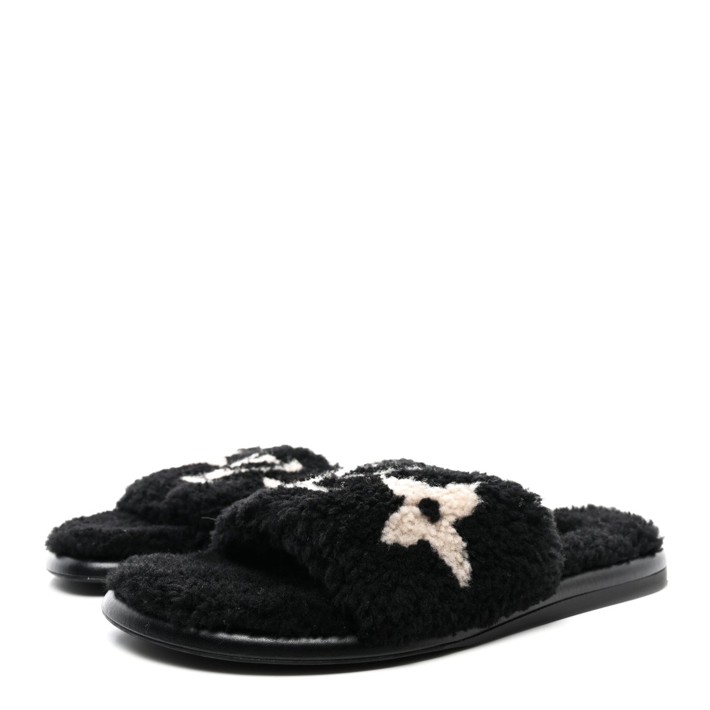 Shearling Magnetic Flat Mule 38 Black