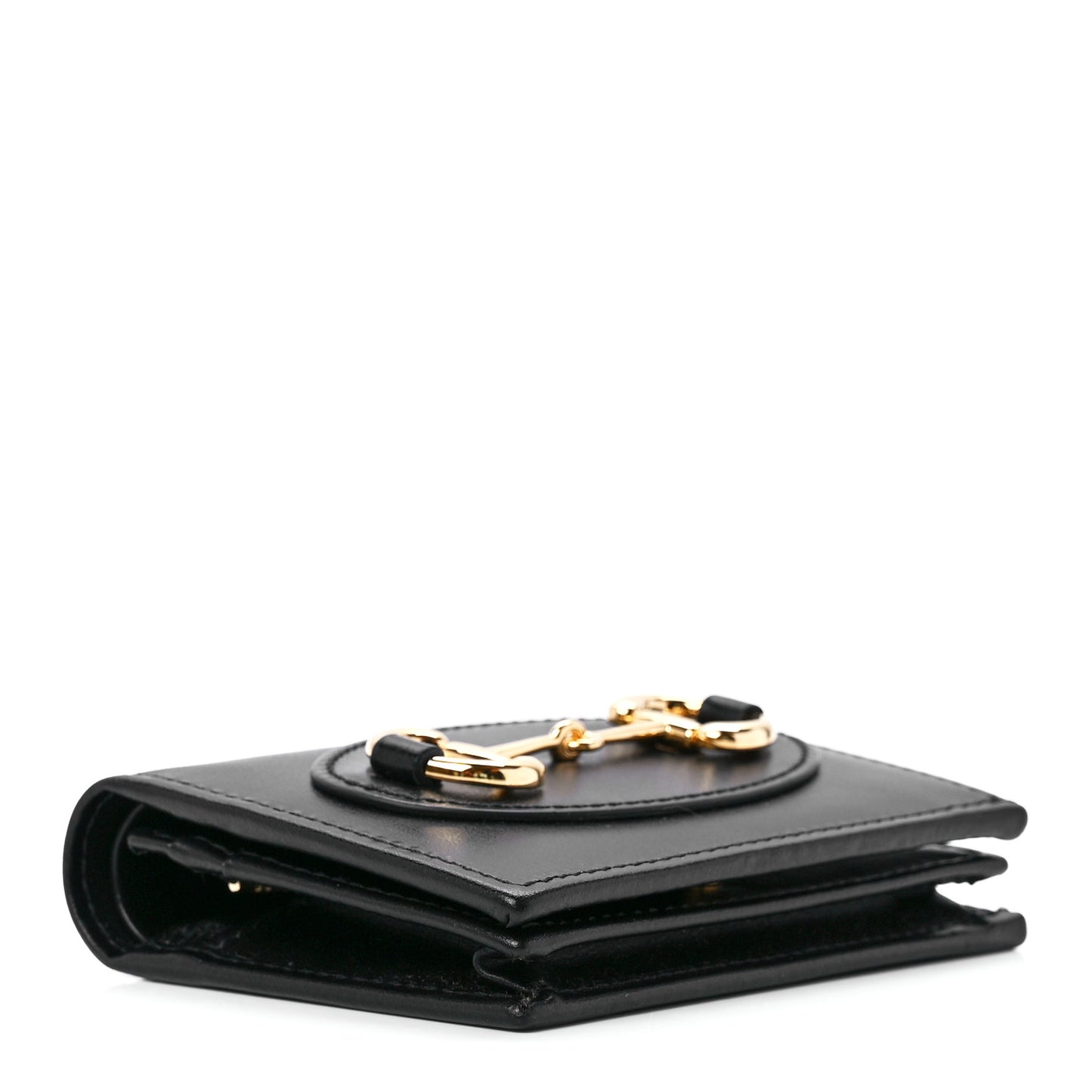 Boarded Plutone Calfskin Horsebit 1955 Card Case Wallet Black