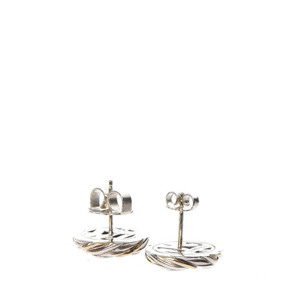 David Yurman Sterling Silver 18K Yellow Gold Infinity Love Knot Earrings 3 of 8