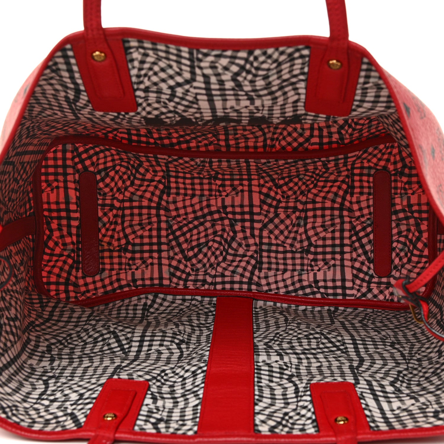 MCM Visetos Large Liz Reversible Shopper Tote Ruby Red 6 of 21