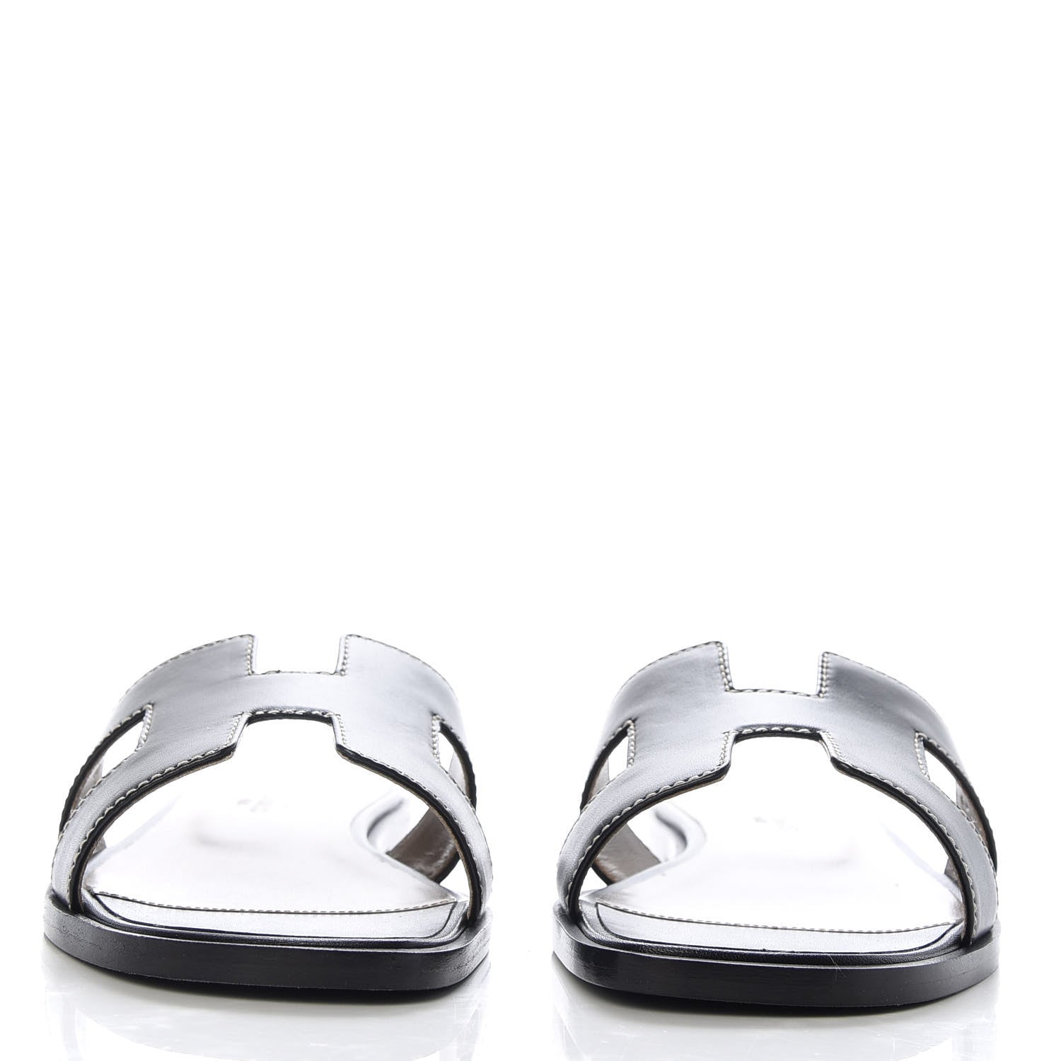 Hermes Box Calfskin Oran Sandals 35 Black 3 of 10