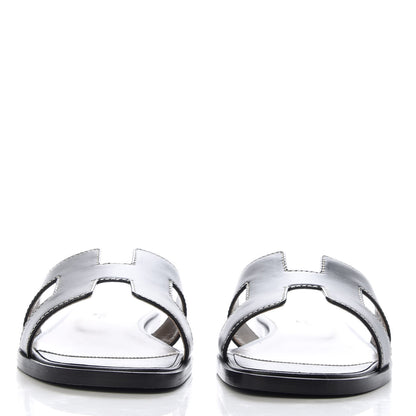 Hermes Box Calfskin Oran Sandals 35 Black 3 of 10