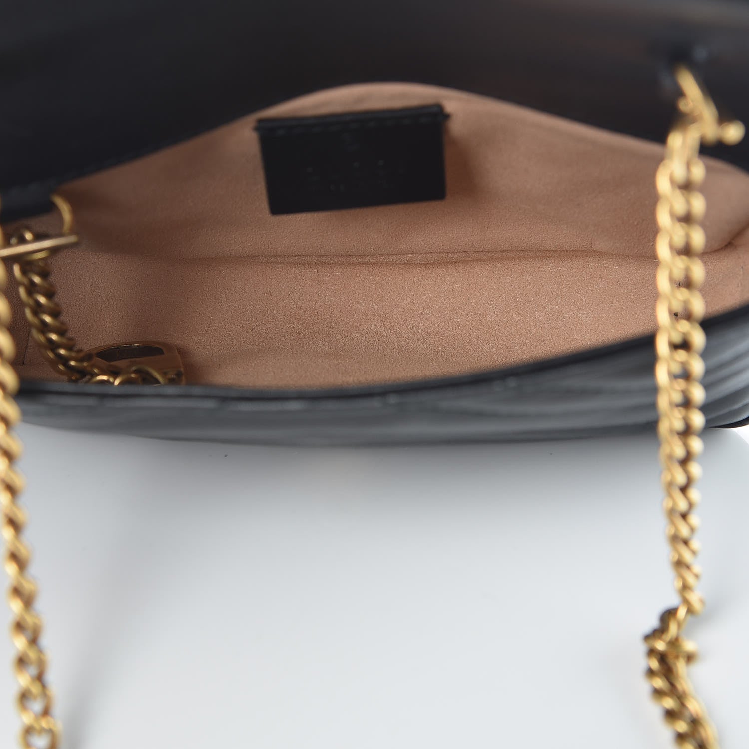 Gucci Calfskin Matelasse Super Mini GG Marmont Shoulder Bag Black 7 of 10
