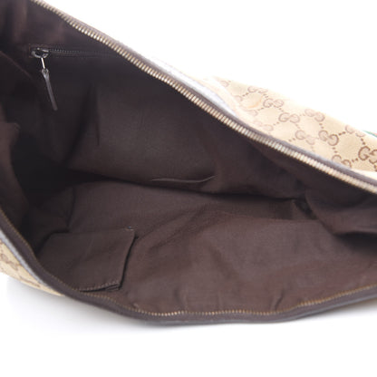 Gucci Monogram Web Medium Half Moon Hobo Dark Brown 5 of 10