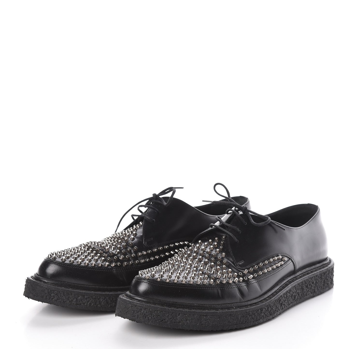 Calfskin Studded Mens Creepers 45 Black