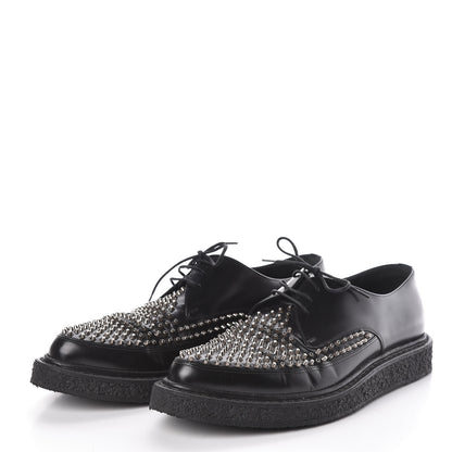 Saint Laurent Calfskin Studded Mens Creepers 45 Black 3 of 7