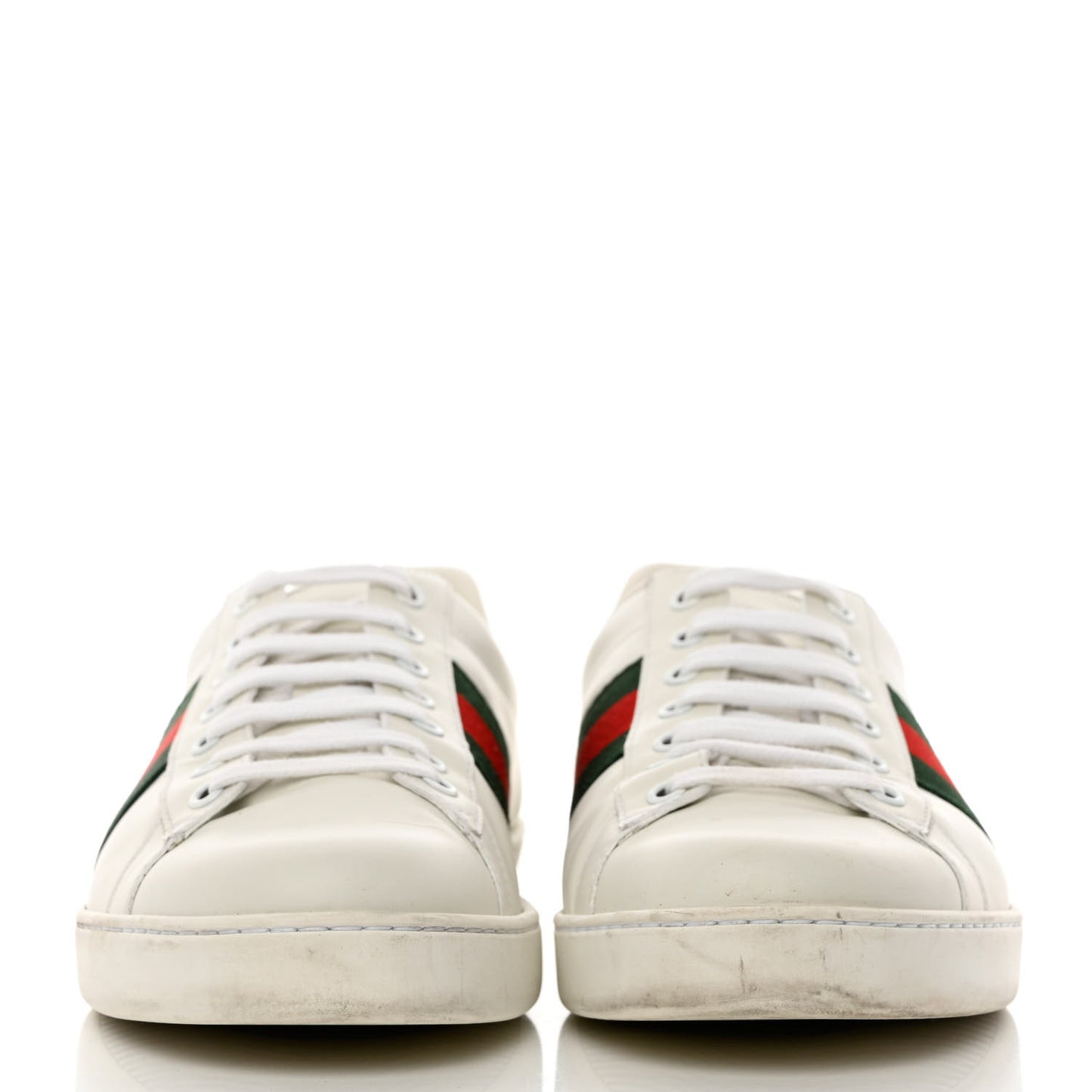 Calfskin Crocodile Web Mens Ace Sneakers 9.5 White Green