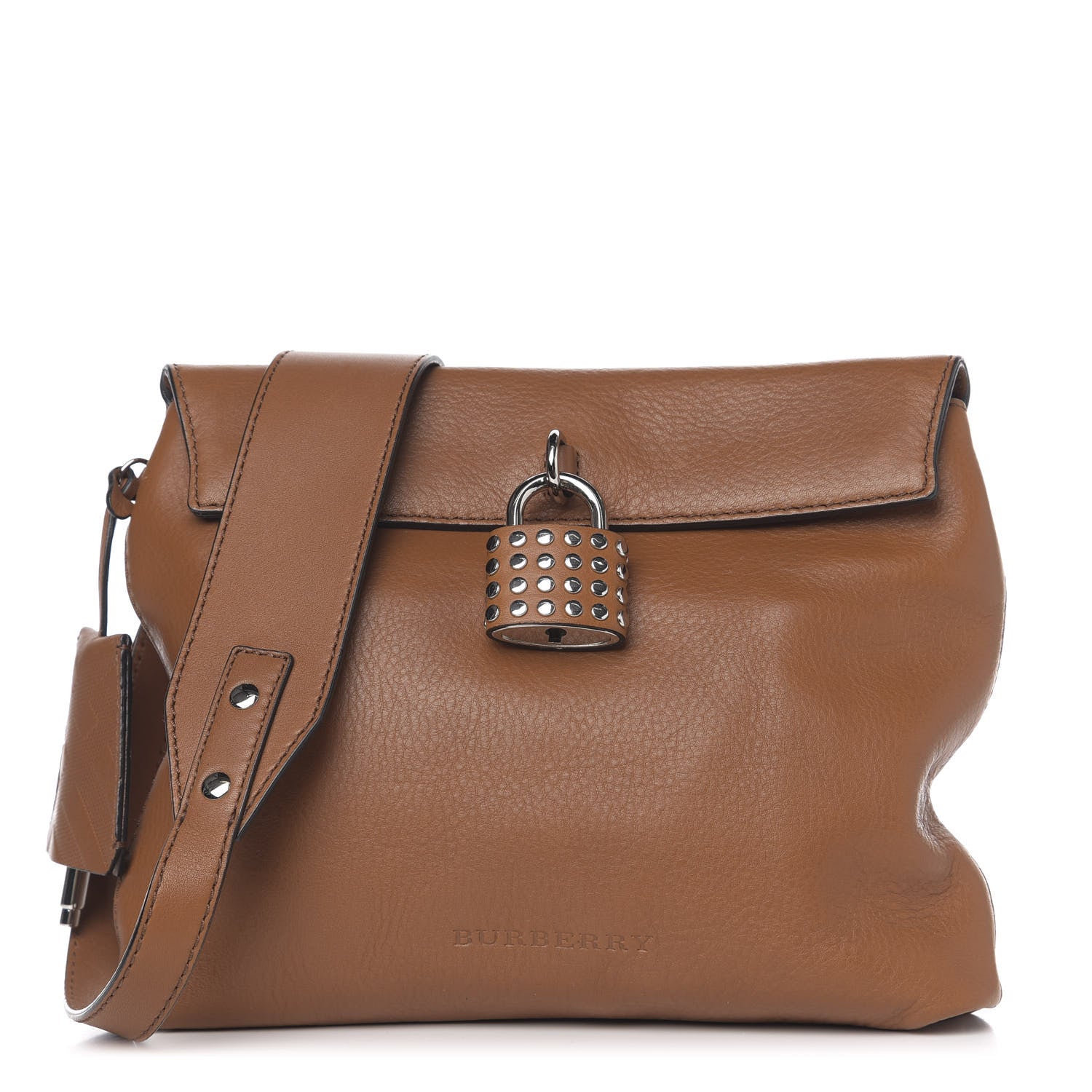 Burberry Calfskin Studded Padlock Messenger Bag Brown 1 of 9