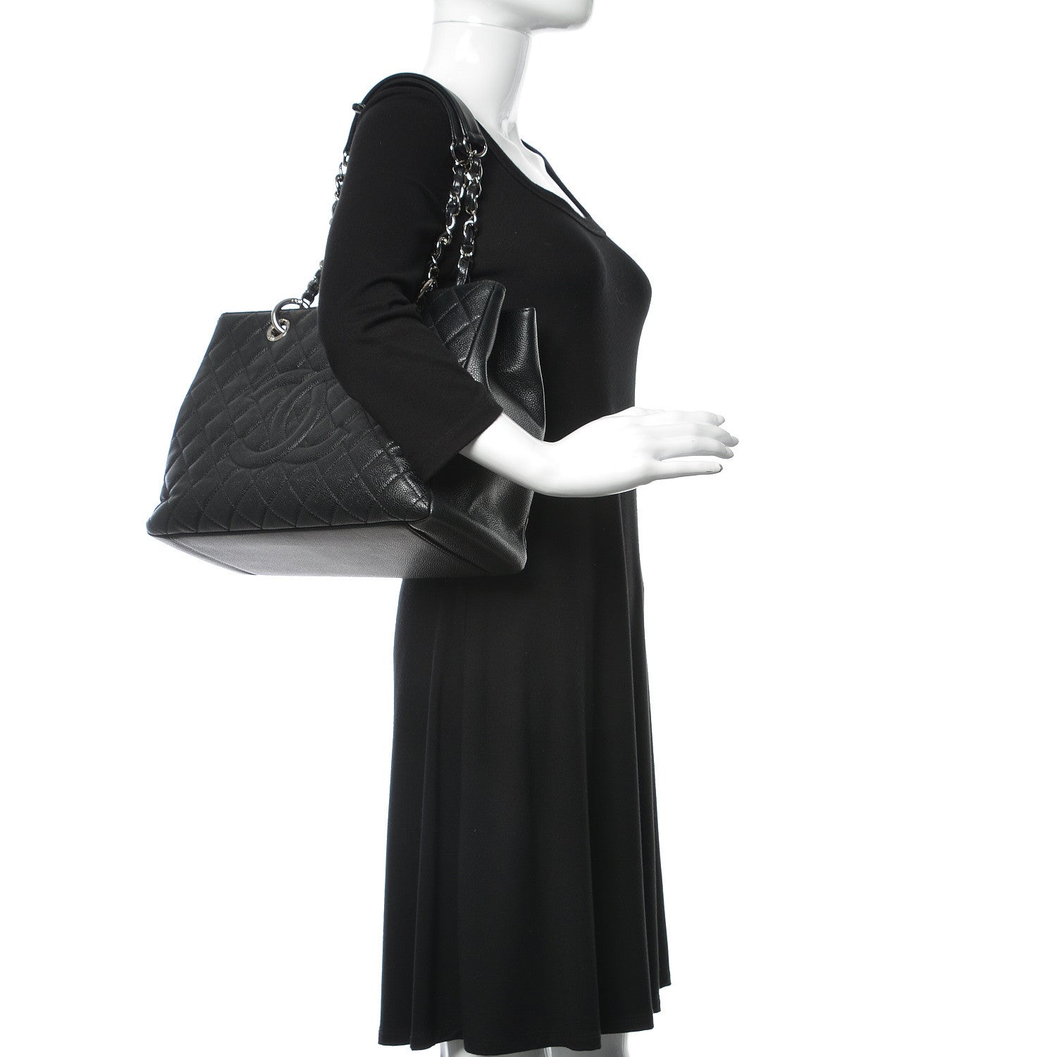 Chanel Caviar Quilted Grand Shopping Tote GST Black 2 of 10