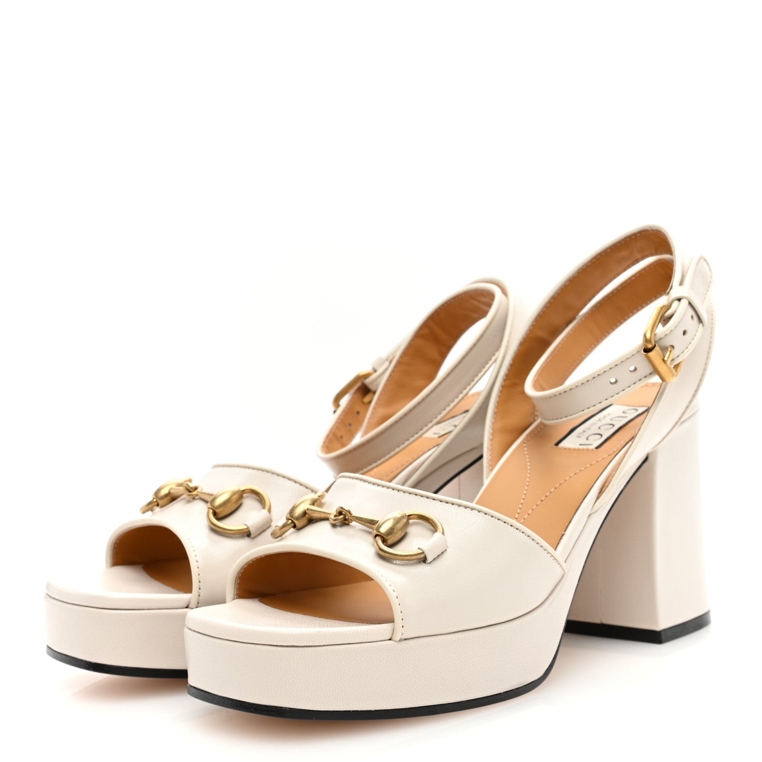 Gucci Quentin Granada Kid Horsebit 25/60mm Platform Sandals 38 Mystic White 2 of 8