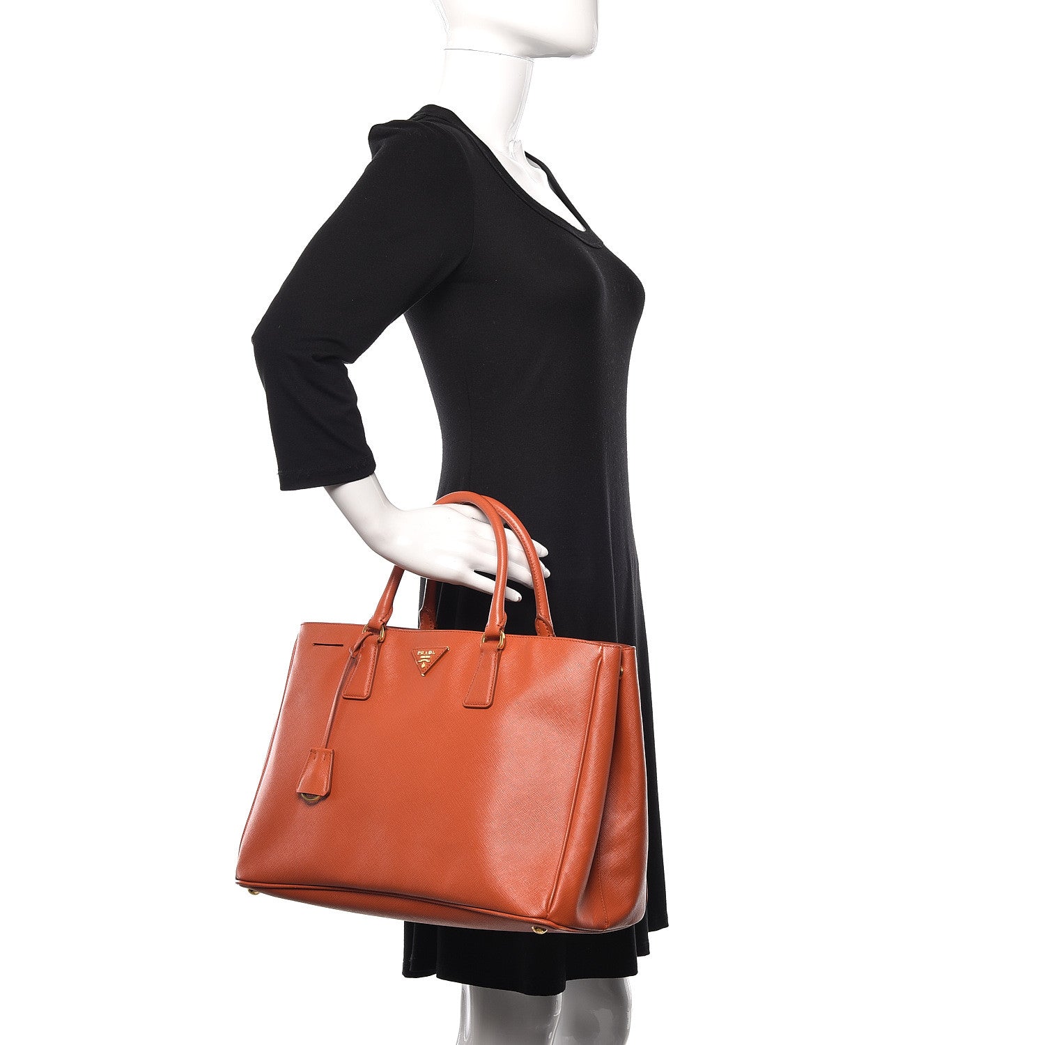 Prada Saffiano Lux Large Tote Papaya 2 of 11