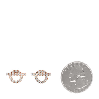 Hermes 18K Rose Gold Diamond Finesse Earrings 2 of 4