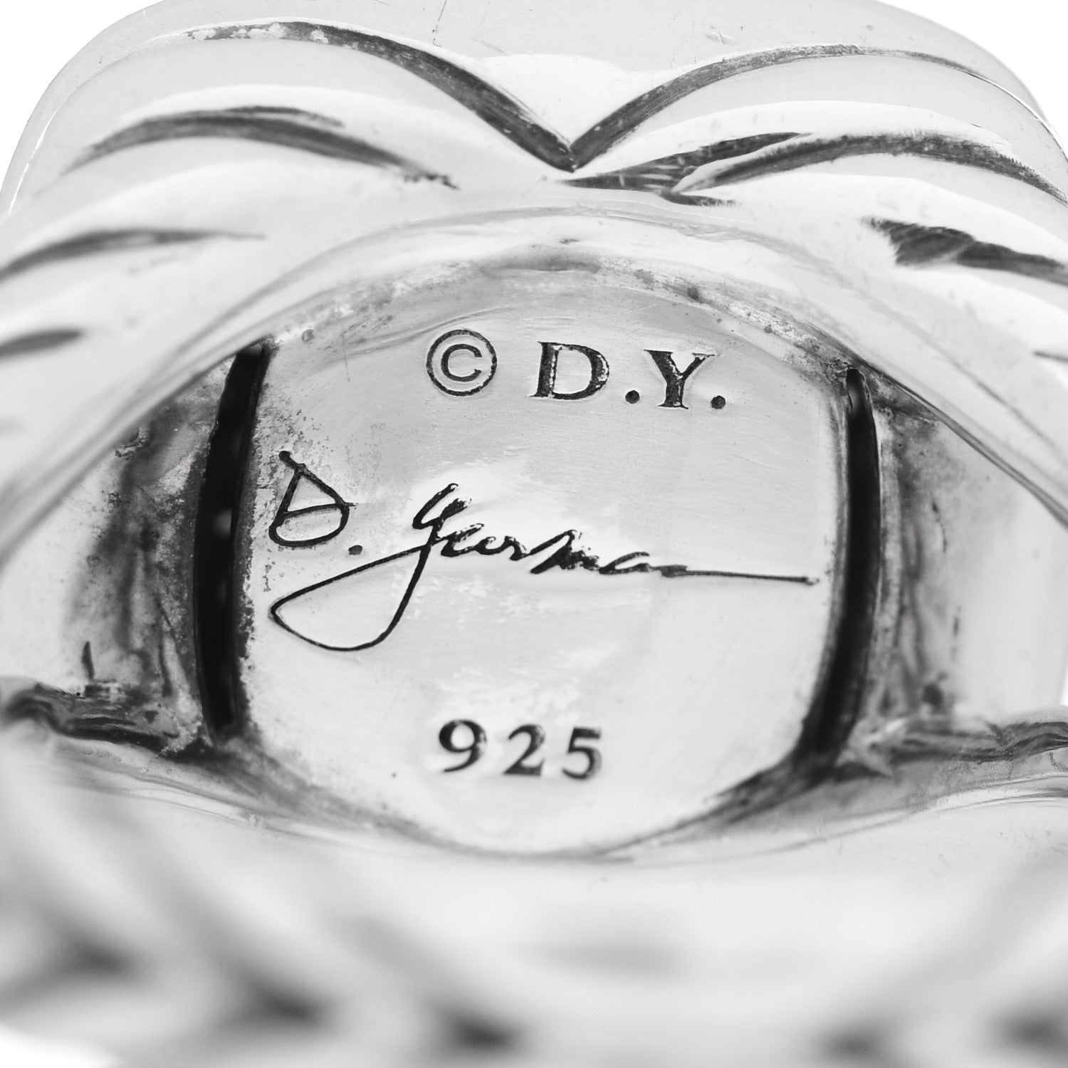 David Yurman Sterling Silver Diamond 11mm Albion Pave Ring 52 6 5 of 6