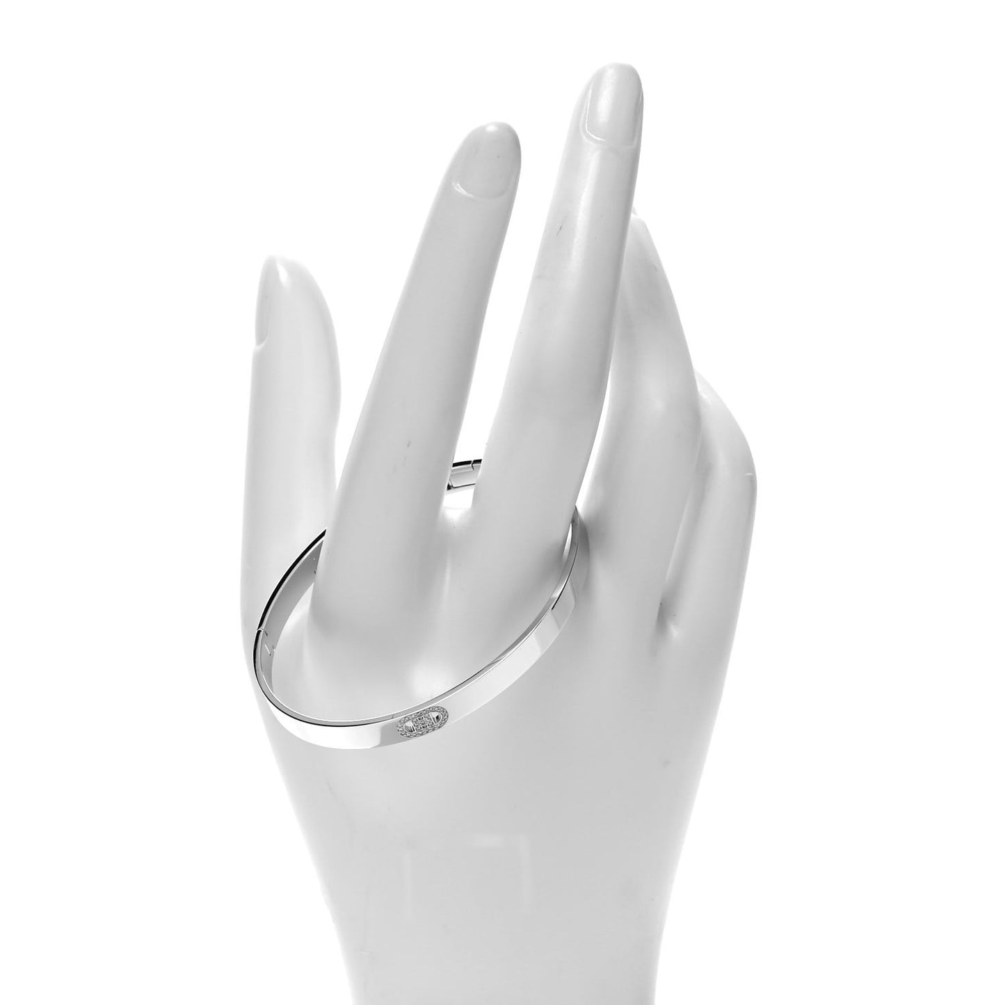 18K White Gold Diamond PM H D'Ancre Bracelet SH