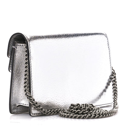 Gucci Metallic Calfskin Super Mini Dionysus Shoulder Bag Silver 3 of 13