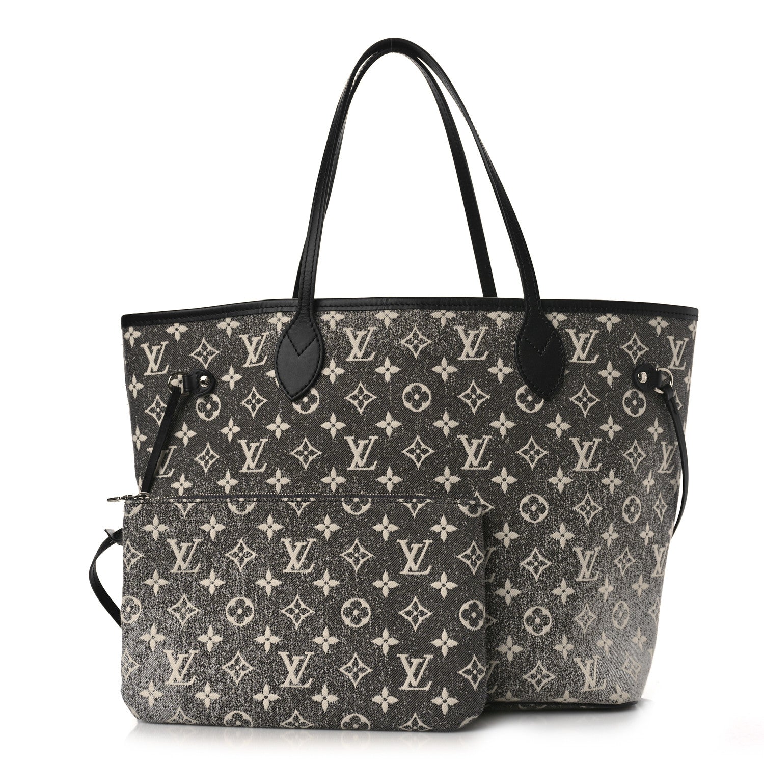 Louis Vuitton Denim Monogram Jacquard Neverfull MM Grey 1 of 9