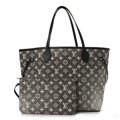 Louis Vuitton Denim Monogram Jacquard Neverfull MM Grey 1 of 9