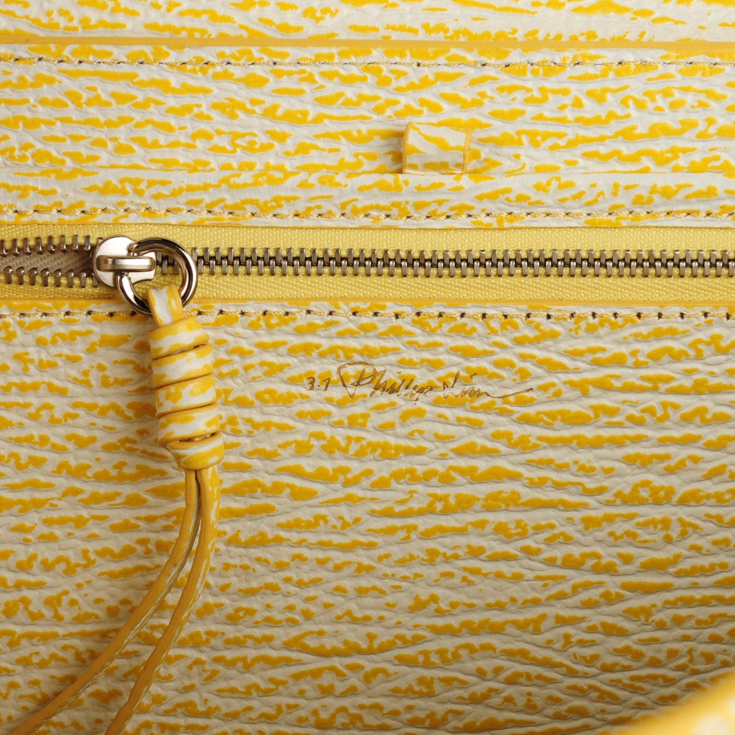 3.1 Textured Calfskin Medium Pashli Satchel Ivory Mimosa